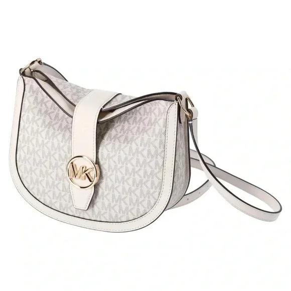 NWT MICHAEL Michael Kors Cream Signature Logo Hobo Crossbody - Picture 7 of 7